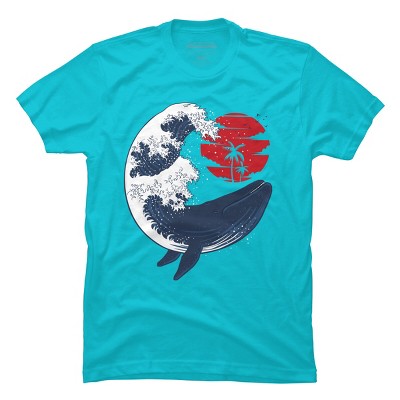 Men's Design By Humans The Whale Wave By Albertocubatas T-shirt - Ocean ...