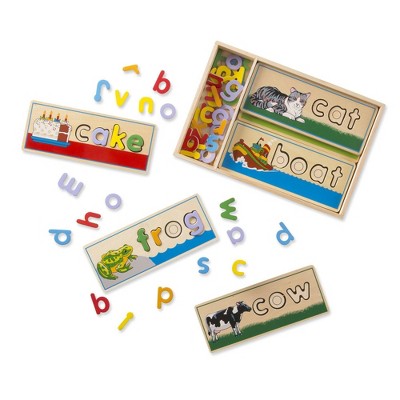 melissa & doug see & spell wooden educational toy