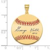 Black Bow Jewelry 14K Gold Plated George Kell Signature MD Enamel Baseball Pendant - 4 of 4
