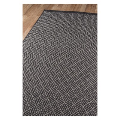 Charcoal Geometric 47'' Synthetic Outdoor Rug