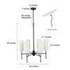 LNC Layla 6-Light 24" Modern Medium Candlestick Chandelier, Matte  Black and  White Fabric Shades - 3 of 4