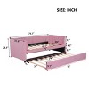 Twin Bed With Ergonomic Design Backrest And Trundle, Upholstered Bed Frame With A Twin Size Trundle, Grounded Bed Modern-Cuddlewood - 4 of 4