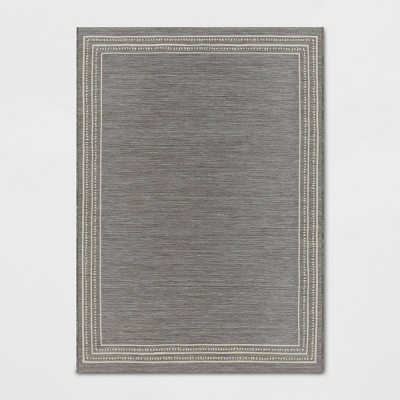 Casual Border Outdoor Rug Gray - Threshold™ designed with Studio McGee