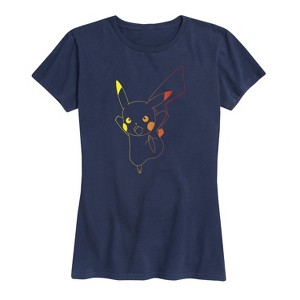 Women's - Pokémon - Colorful Pikachu Outline Short Sleeve Graphic T-Shirt - 1 of 4