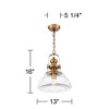 Possini Euro Design Antique Brass Pendant Lighting 13" Wide Modern Industrial Clear Glass Shade Fixture for Dining Room Living Foyer Kitchen Island - 4 of 4