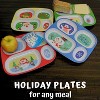 4E's Novelty Christmas Dinnerware Set: 4 BPA-free melamine plates for kids, festive and sectional, dishwasher safe. Perfect for holiday meals! - 2 of 4