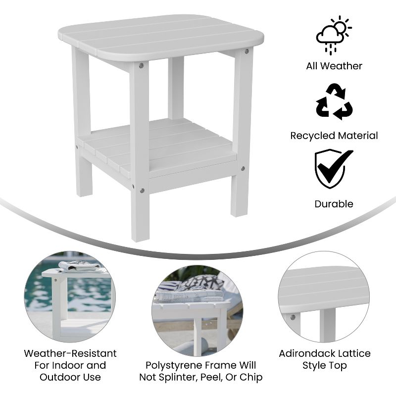 Merrick Lane 2-Tier Adirondack Side Table, All-Weather HDPE Indoor/Outdoor Accent Table, 6 of 12