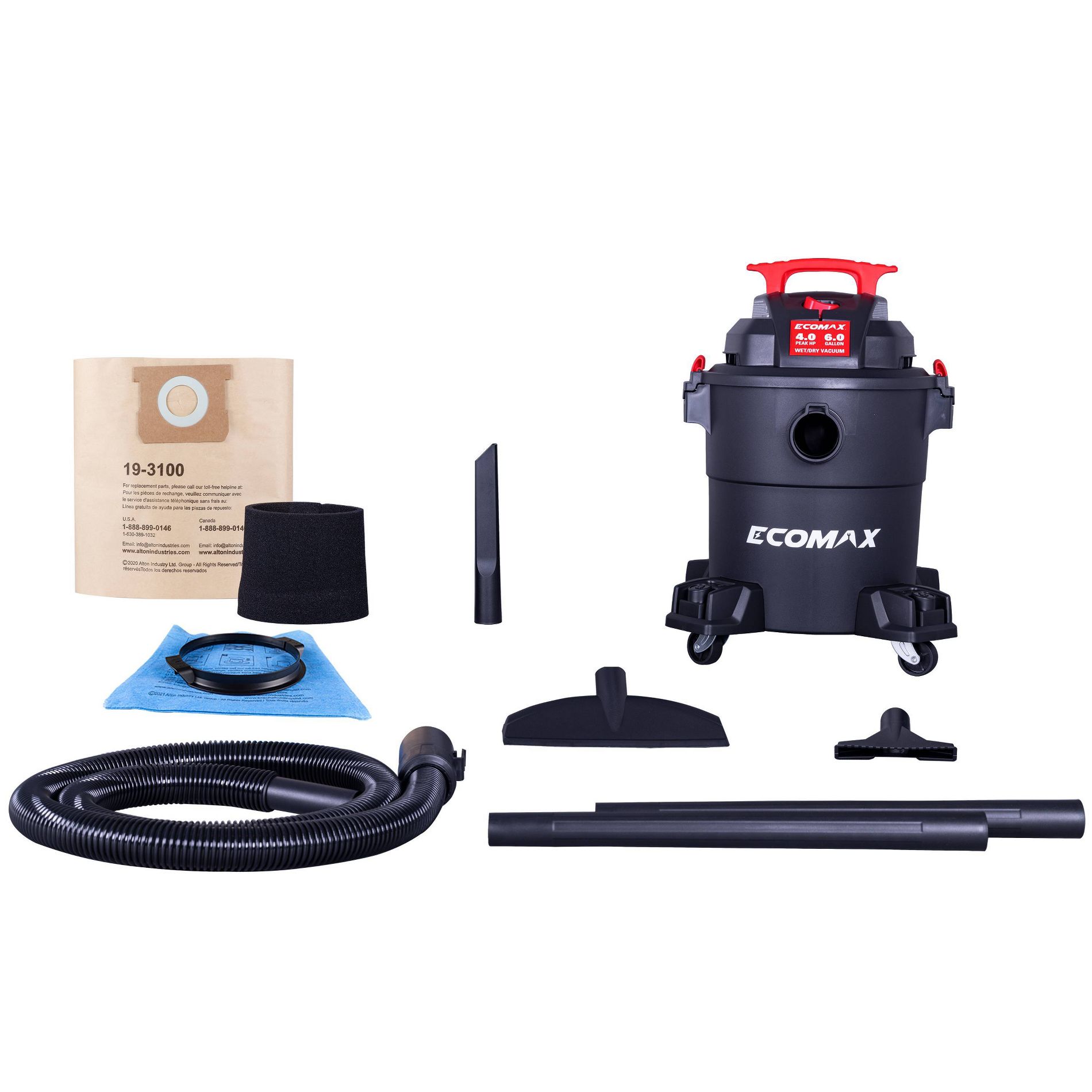 ECOMAX 6gal Wet/Dry Vacuum