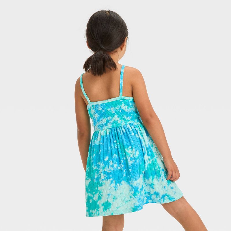 Toddler Girls' Tie Dye Dress - Cat & Jack™ Blue, 3 of 5