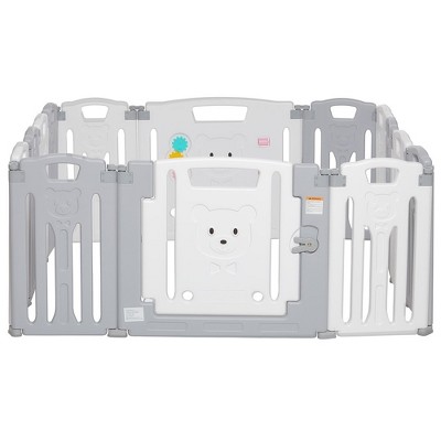 Image of Dream On Me 14 Panel Oasis Play Center, Play Pen, Playard in Grey and White
