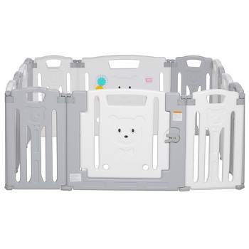 Dream On Me 14 Panel Oasis Play Center, Play Pen, Playard in Grey and White