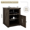 MUUEGM 18" Farmhouse End Table| Nightstand Bedside Table with Charging Station and Door &Storage Shelf - 2 of 4