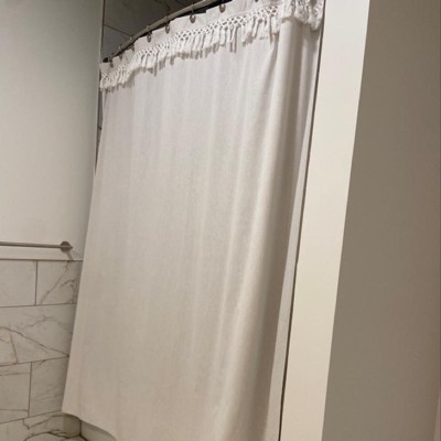 Macramé Fringe Shower Curtain Cream - Threshold™ : Target