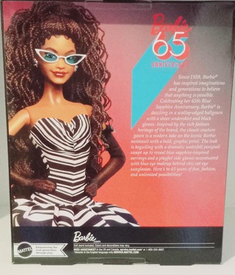 Barbie Signature 65th Blue Sapphire Anniversary Fashion Doll With Black ...