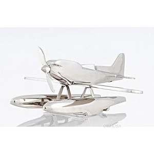 Decorative Aluminum Seaplane – Polished Finish – Aviation-Inspired Desk Accent By Old Modern Handicrafts - 1 of 4