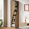 Tribesigns 6-Tier Farmhouse Corner Bookshelf, 70.8" Tall Narrow  Bookcase with Storage Shelves, for Living Room, Bedroom, Home Office, Light Brown - 3 of 4