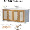 Homhougo Cat Litter Box Enclosure for 2 Litter Boxes, Wooden Cat House TV Stand Sideboard with 4 Sisal Doors, White - 2 of 4