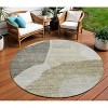 Taupe Brown And Beige Abstract Washable Indoor Outdoor Area Rug - 2 of 4