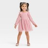 Toddler Girls' Long Sleeve Solid Knit Tulle Dress - Cat & Jack™ - image 3 of 3