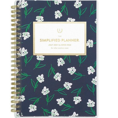 AT-A-GLANCE 2021-2022 5.5" x 8.5" Academic Planner Simplified Navy/White/Green EL61-201A-22