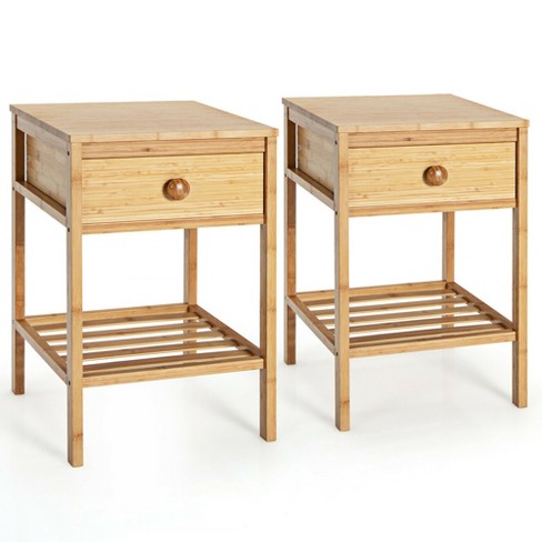 Dropship WTZ Nightstand, End Table, Bamboo Night Stand Bedside