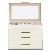 Premium 2-Drawer Jewelry Organizer With Clear Top And Soft Velvet Compartments For Secure Accessory Storage - 2 of 4