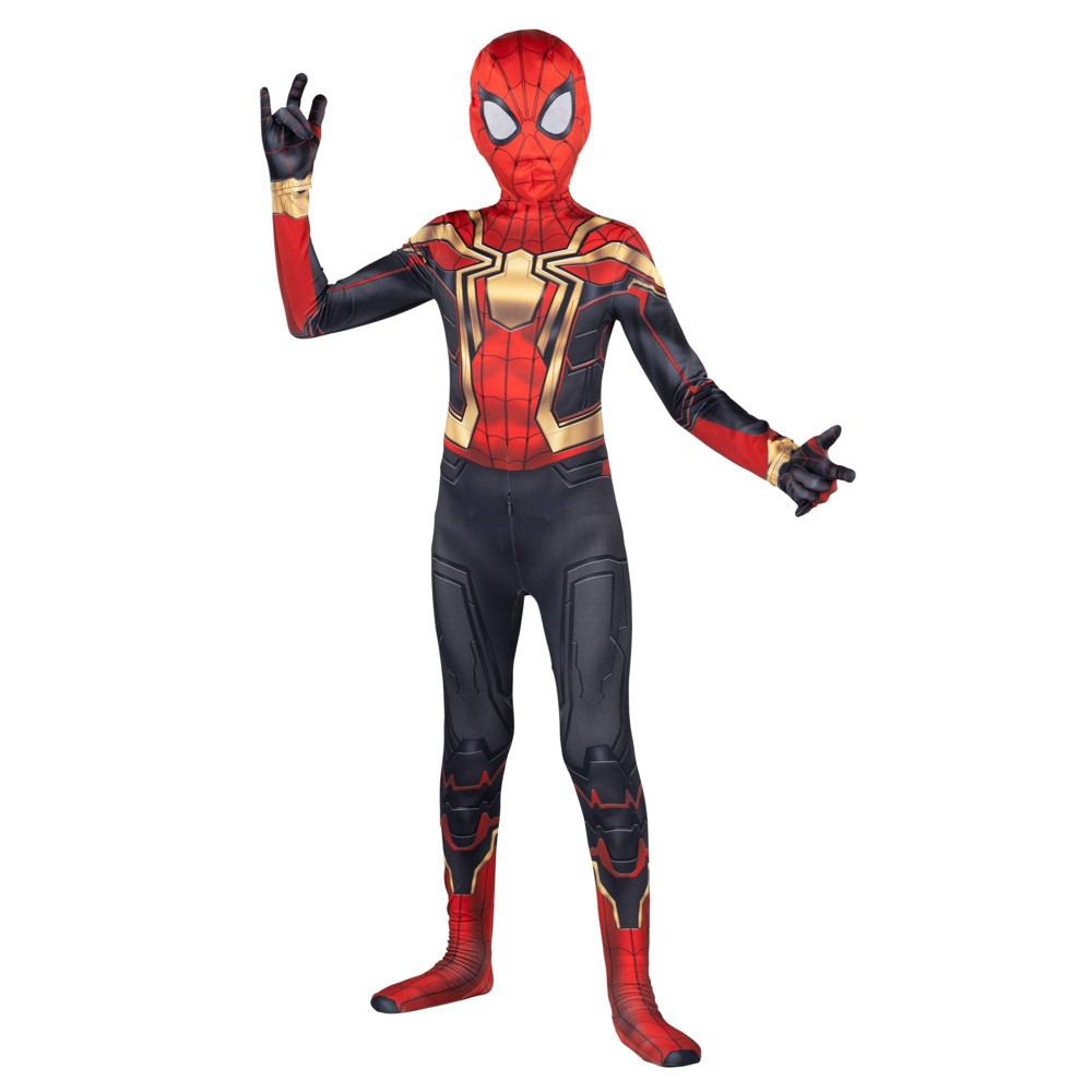 Marvel Spider-Man Kids' Iron Integrated Zentai Halloween Costume Jumpsuit M