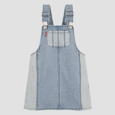 Fashion New Custom Own Brand Denim Dungaree Dress Light Denim Blue