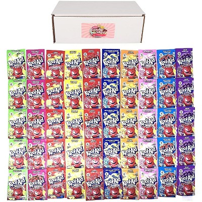 Kool-Aid Drink Mix Packets Variety Pack of 10 Flavors (5 of each flavor, Total of 50)