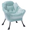 VYNXARIA Living Room Chairs Modern Cotton Fabric Lazy Chair,Single Steel Frame Leisure Sofa Chair with Armrests and A Side Pocket,Green - 4 of 4