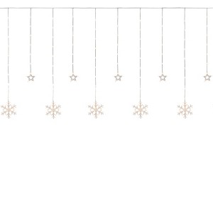 Northlight LED Star and Snowflake Window Curtain Christmas Lights - Clear - 4.75' Clear Wire - 250ct - 1 of 3