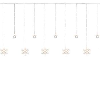 Northlight B/O Star and Snowflake Window Curtain Christmas Lights - Clear LED - 5.75' - Clear Wire - 250ct