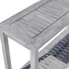 NAYSAYE Patio End Tables Eucalyptus Console Table with Two Shelves for Outdoor Entertaining Use, Gray, 16"*48"*32" - 3 of 4