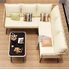 4 Pieces L-Shaped Patio Furniture Sets Outdoor Sectional with Cushions Side Table - 2 of 4