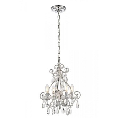Elegant Lighting Kato Collection Pendant D12.6 H16.3 Lt:4 Chrome Finish
