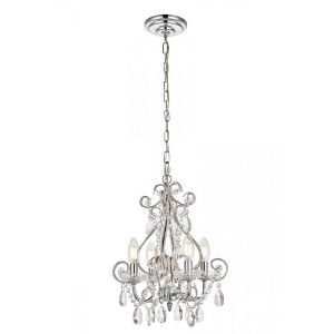 Elegant Lighting Kato Collection Pendant D12.6 H16.3 Lt:4 Chrome Finish - 1 of 4
