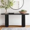 60" Narrow Console Table,Modern Wood Console Table With Double Pedstal,Grain Paper Console Table for Entryway,Living Room-Tanpinhause - 2 of 4