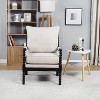 SEYNAR Mid Century Boucle Uplostered Wood Accent Armchair with Cushion Set of 2 - 2 of 4