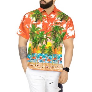 HAPPY BAY Mens Hawaiian Short Sleeve Button Down Shirt Men's Vacation Shirts Summer Beach Casual Tropical Shirts for Men Funny - 1 of 4