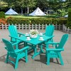 WestinTrends 5 Piece Outdoor Patio Dining Square Table and Curved Back Armchair Set - 2 of 2