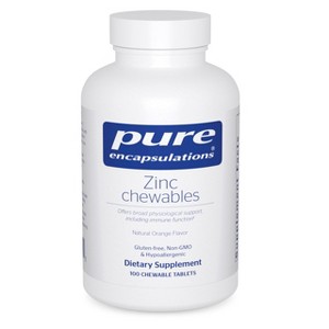 Pure Encapsulations Zinc Chewables - for Immune System Support, Growth and Development, and Wound Healing - 100 Chewable Tablets - Natural Orange - 1 of 4