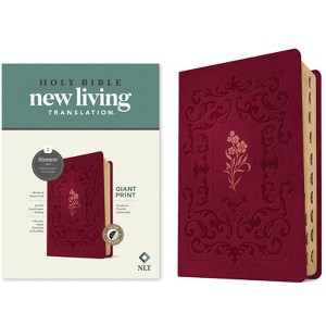NLT Giant Print Bible, Filament Enabled (Leatherlike, Cranberry Flourish, Indexed, Red Letter) - Large Print (Leather Bound) - 1 of 1