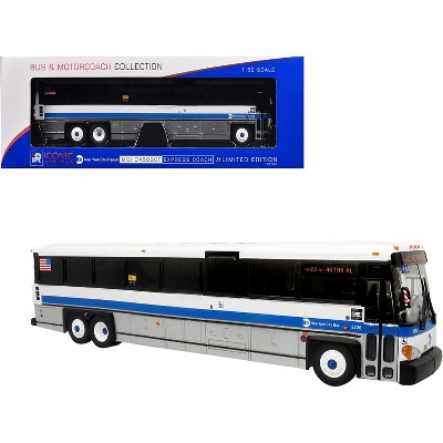 MCI D4500CT Express Coach Bus "MTA NYCTransit" White with Blue 1/50 Plastic Model by Iconic Replicas
