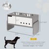 SKYONE Adjustable Height Raised Dog Bowls with Slow Feeder Mat, Storage Compartment & 2 Stainless - 2 of 4