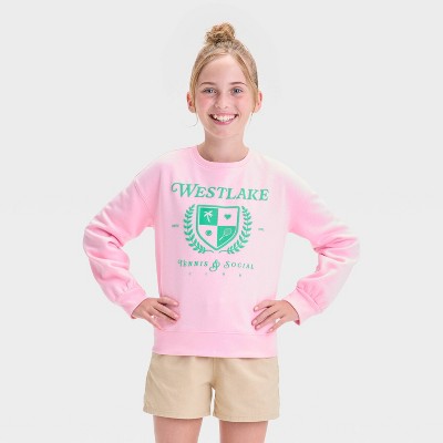 Girls' Fleece Crew Pullover Sweatshirt - Cat & Jack™