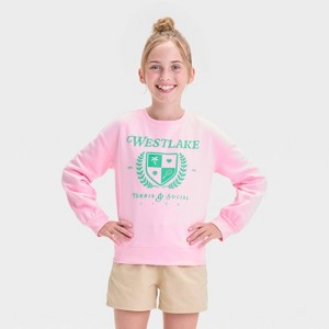 Girls' Fleece Crew Pullover Sweatshirt - Cat & Jack™ - 1 of 4