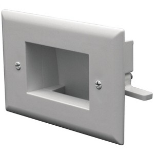 DataComm Electronics Easy-Mount Recessed Low-Voltage Cable Plate, White - 1 of 2