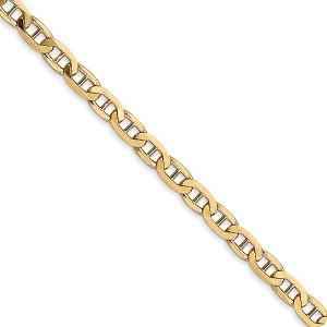 Black Bow Jewelry 3.75mm 14k Yellow Gold Solid Concave Anchor Chain Necklace - 1 of 4