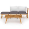 vidaXL Patio Lounge Set Sectional Sofa Set with Cushions Solid Wood Acacia - 3 of 4