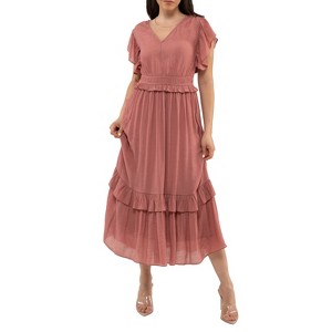August Sky Women's Empire Waist Midi Dress - 1 of 4